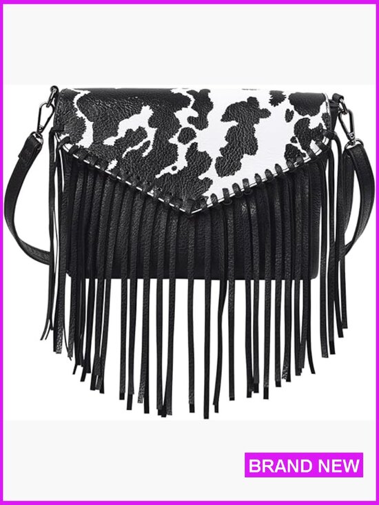 Handbags - Vintage Boho Hobo Crossbody Bag Faux Leather Fringe Tassel Western Style